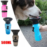 Portable pet water dispenser mug with the lid open showing the water trough