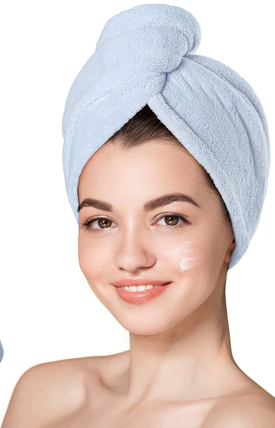 Full set of six hair towel wrap colors displayed together