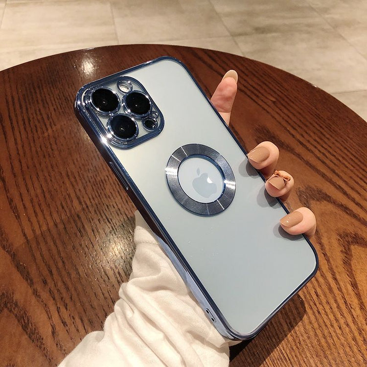 Slim color iPhone case in Far Peak Blue shown from back
