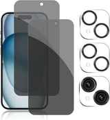 iPhone 15 privacy screen protector shown on phone screen