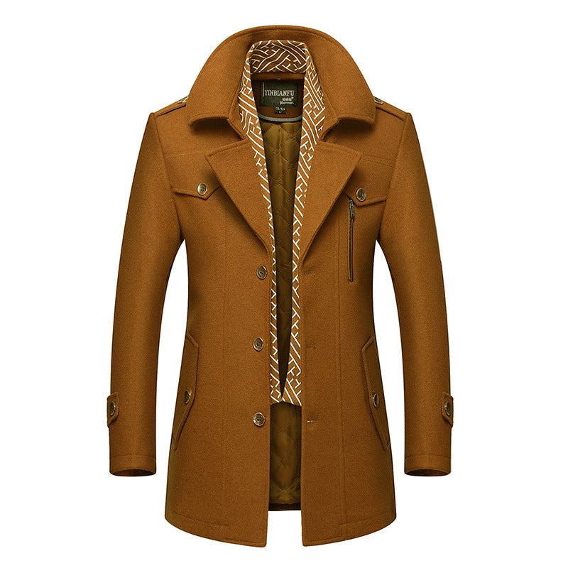 Thickened lapel overcoat