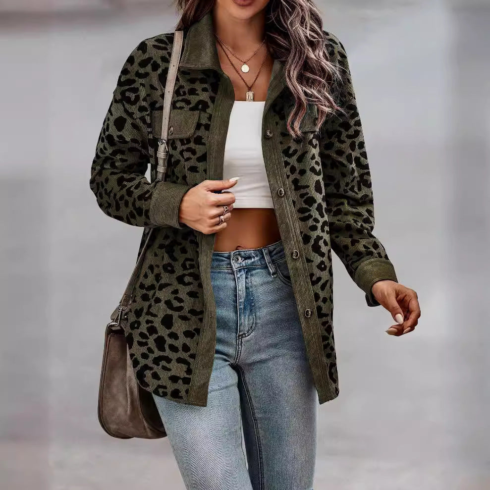 Leopard print button long sleeve top, photo 4