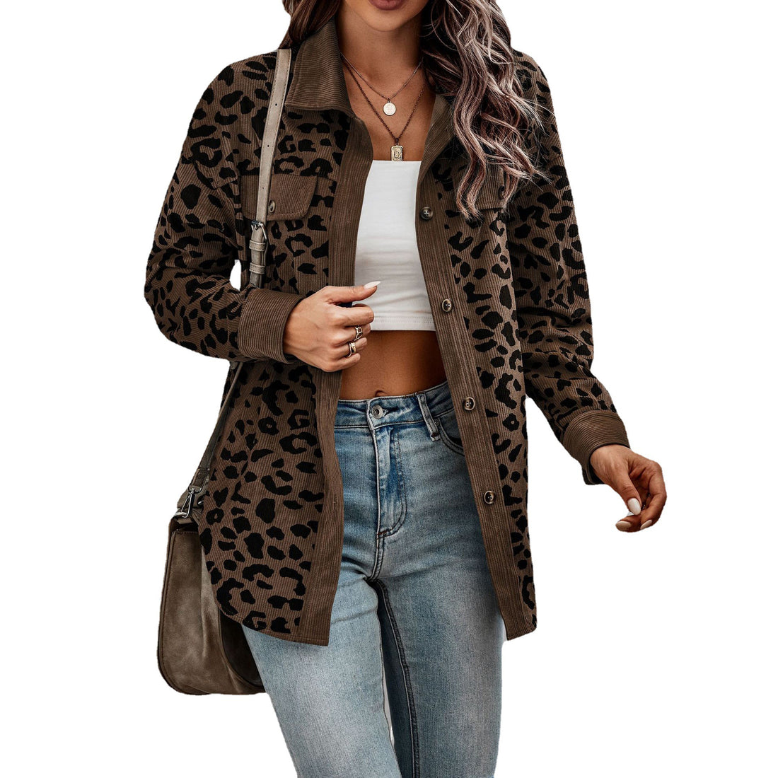 Leopard print button long sleeve top, photo 5