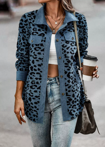 Leopard print button long sleeve top, photo 7