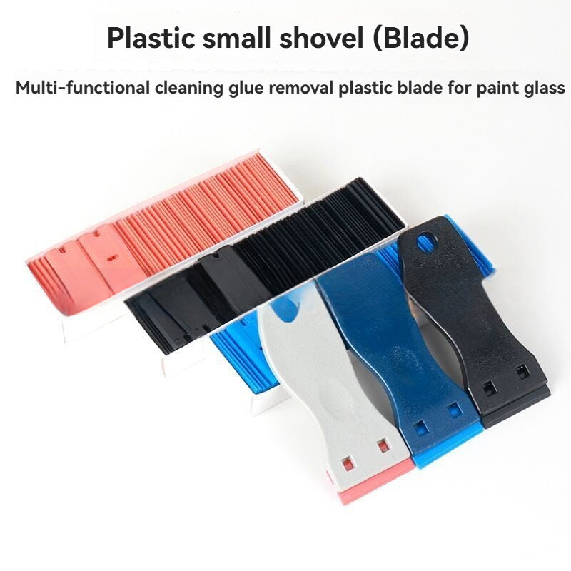 Plastic razor blade scraper for car window film and glue