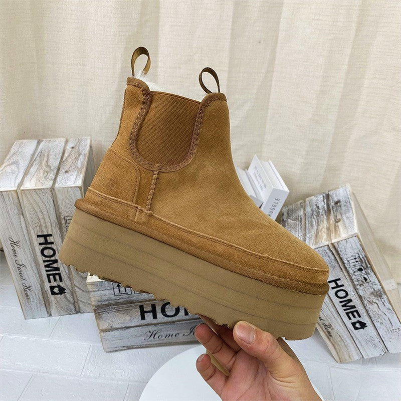 Thick sole round toe snow boots