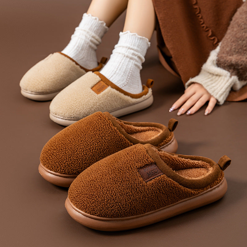 Simple plush cotton slippers, photo 3