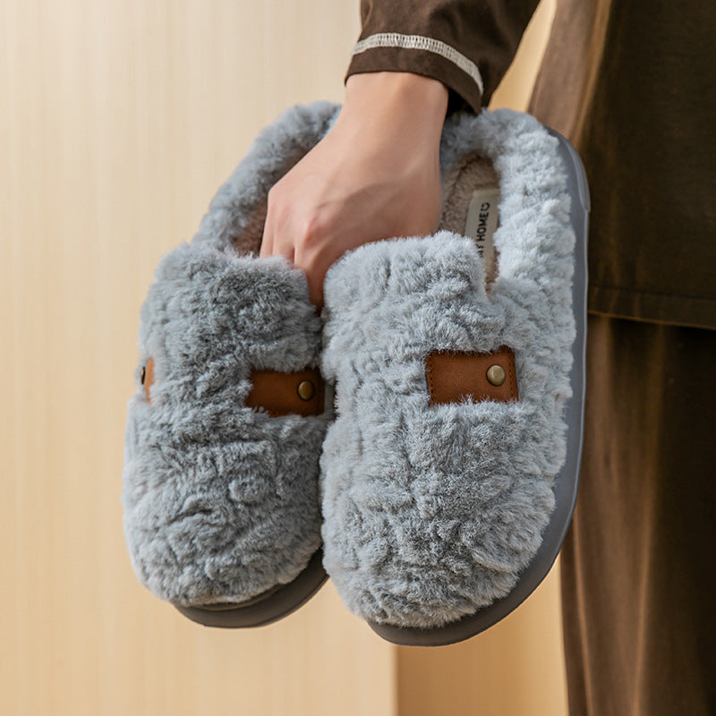 Simple plush cotton slippers, photo 8