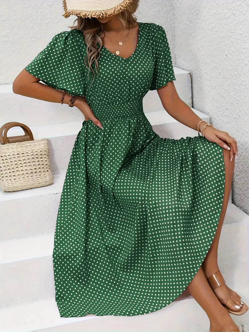 V-neck polka dot polo dress, photo 3