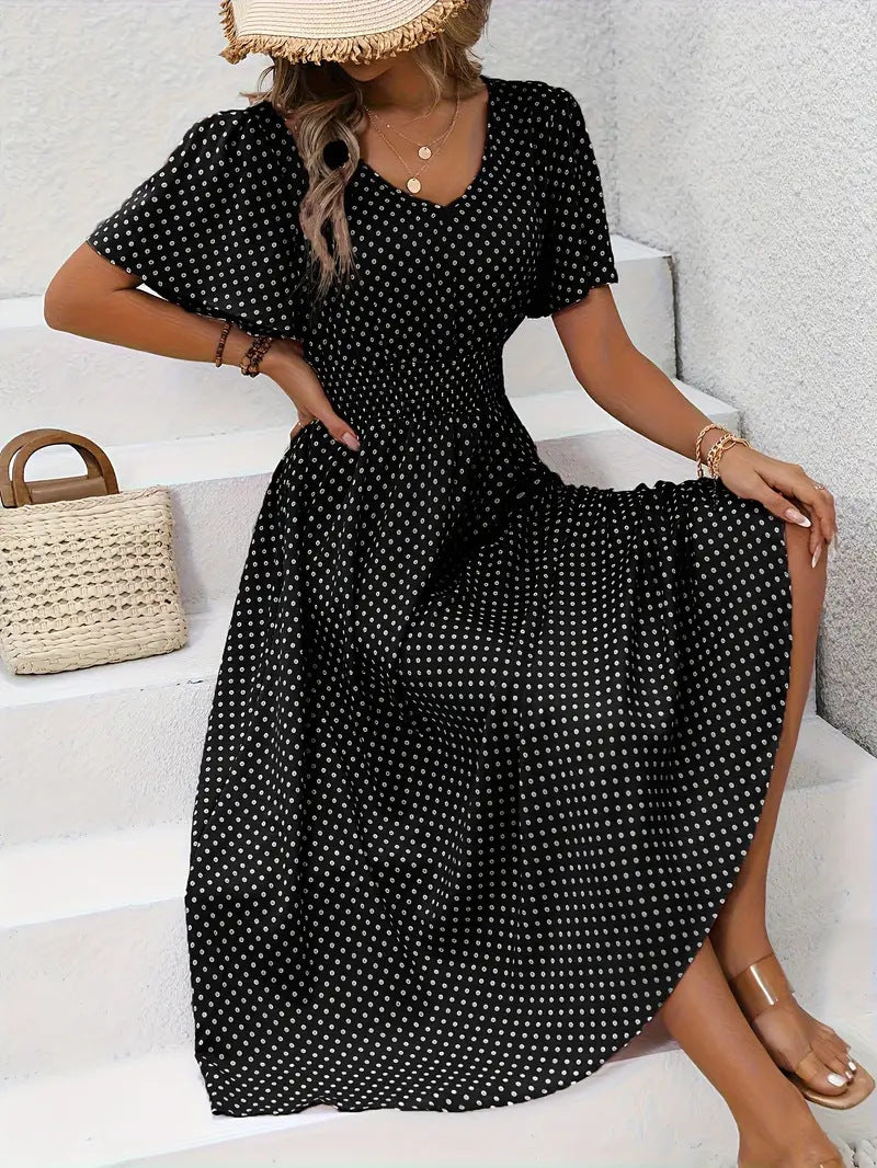 V-neck polka dot polo dress, photo 5