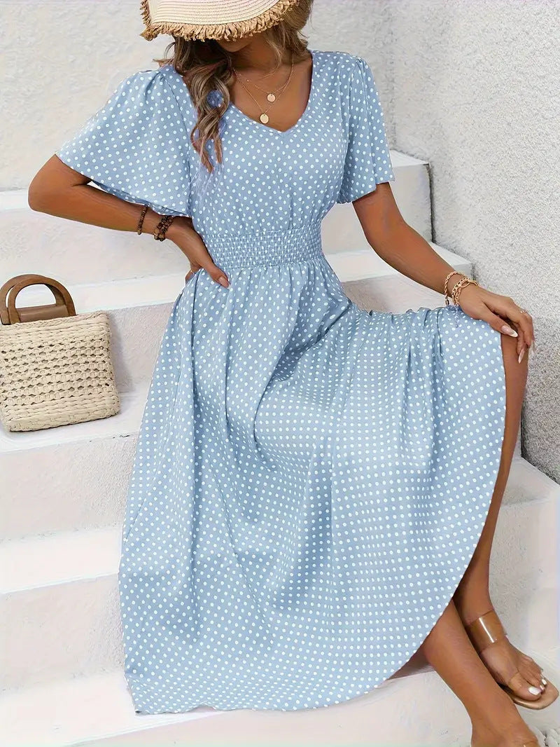 V-neck polka dot polo dress, photo 8