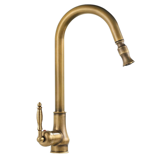 European-style pull-out faucet in antique, gold and black finishes, photo 3
