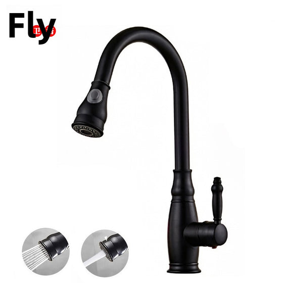 European-style pull-out faucet in antique, gold and black finishes, photo 4