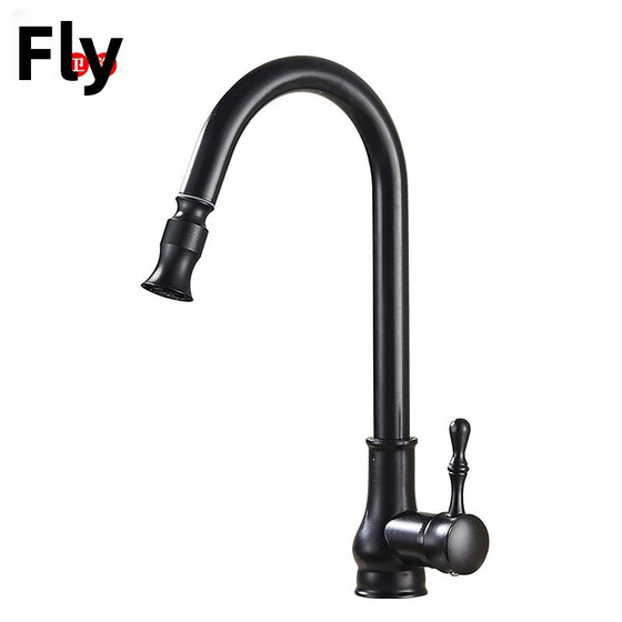 European-style pull-out faucet in antique, gold and black finishes, photo 5