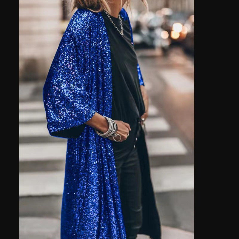 Women's sequin cardigan coat, photo 2
