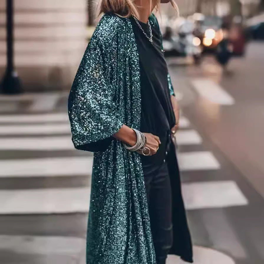 Women's sequin cardigan coat, photo 3