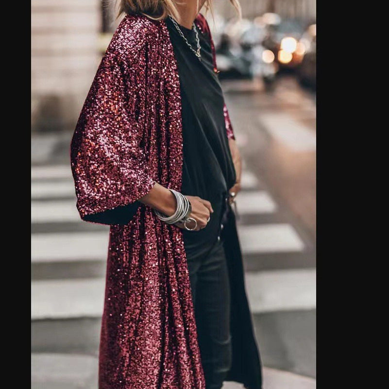 Women's sequin cardigan coat, photo 4
