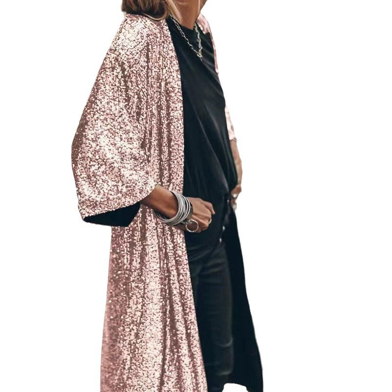 Women's sequin cardigan coat, photo 5