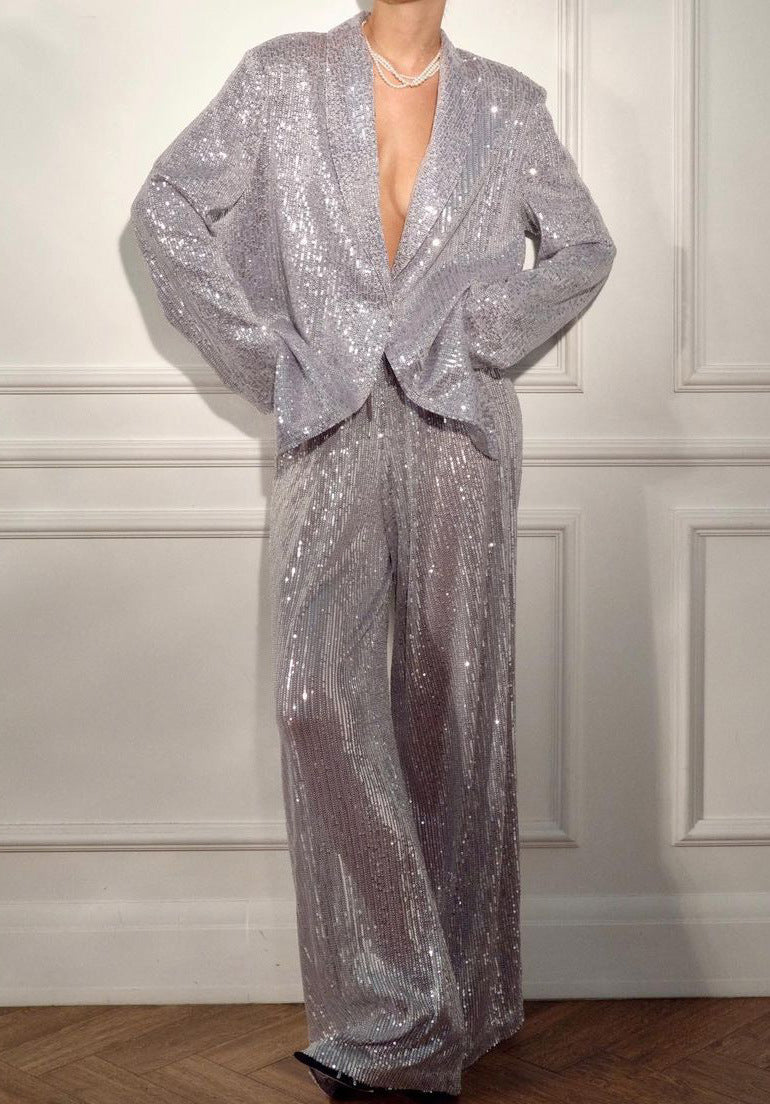 Elegant sequin top and pants set, photo 8