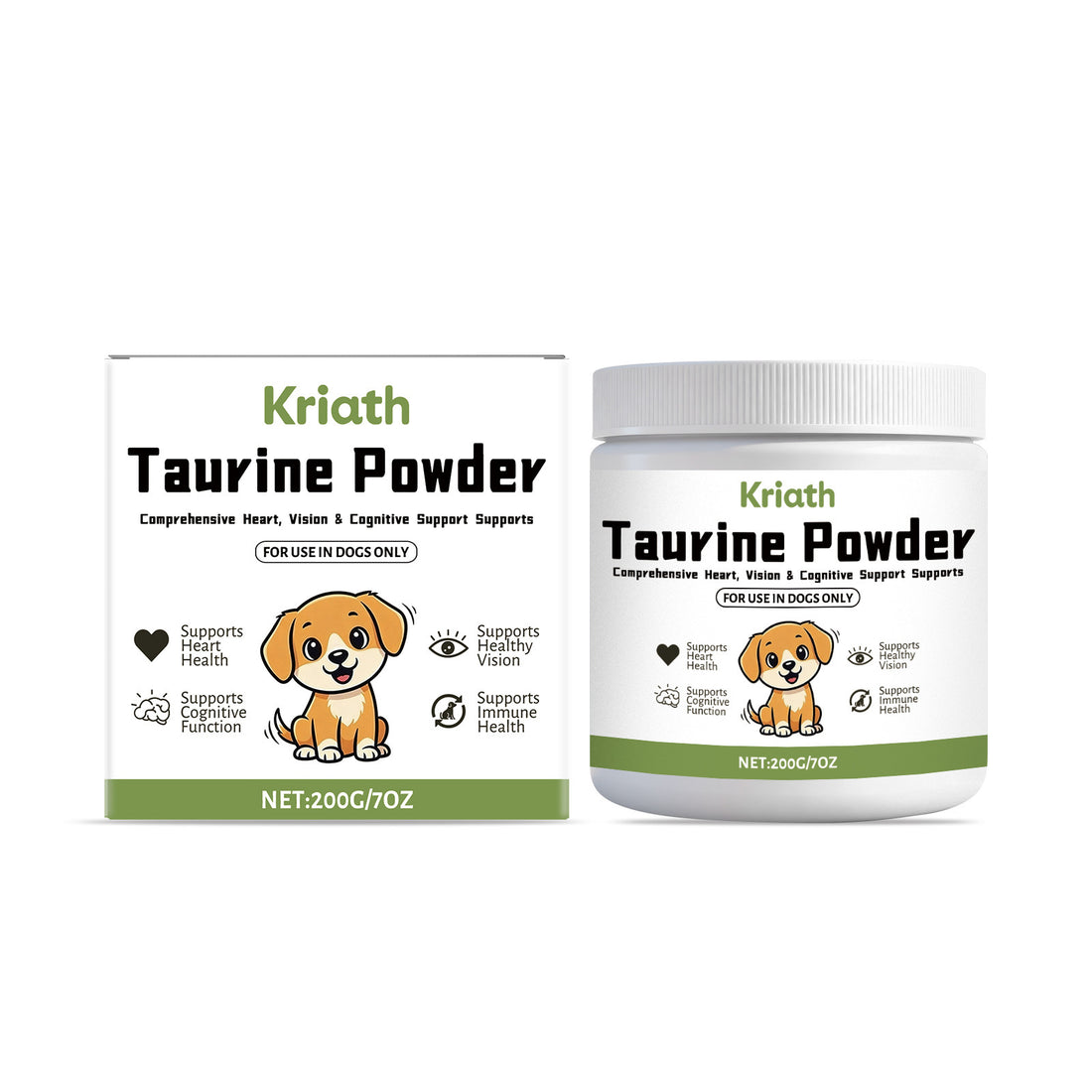 Kriath Taurine Powder For Dogs—A Gentle Formula That Nurtures Your Dog’S Well-Being, Providing Essential Daily Nutritional Care.
