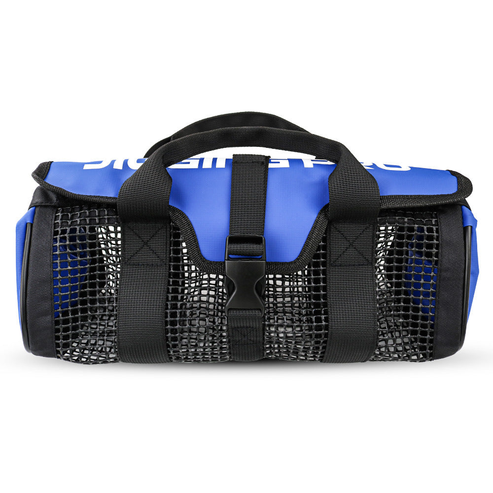 Mesh fishing bag side detail