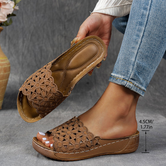 Fish Mouth Flower Platform Slippers in 4 Colors, image 6 of 37