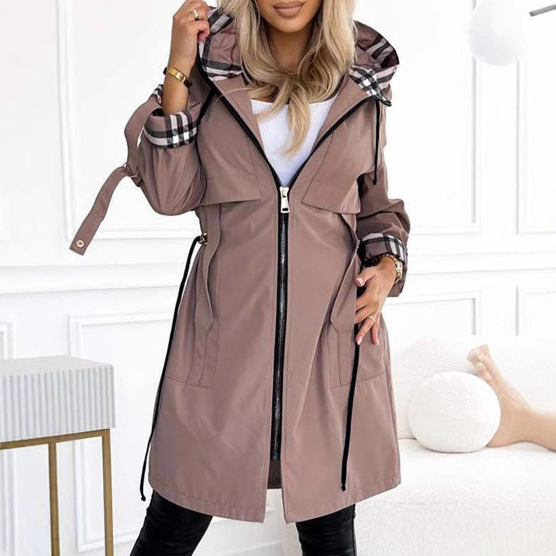 Hooded Check Casual Coat in 6 Colors, image 8 of 47