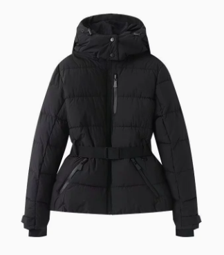 Belted Hooded Cotton-Padded Coat in Multiple Colors and Sizes, image 3 of 34