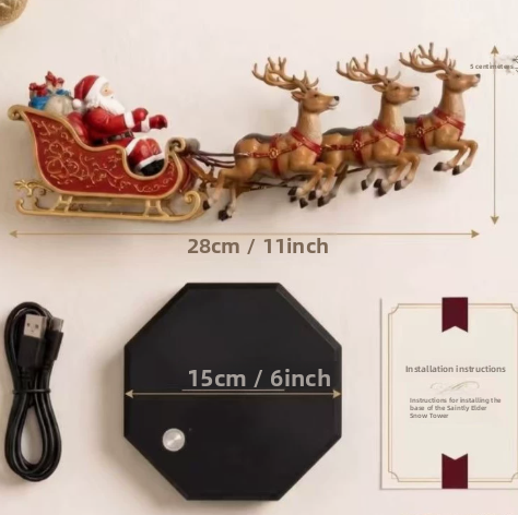 Santa's Flying Sleigh Christmas Ornament, image 5 of 5