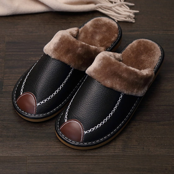 Men's Indoor Cotton Slippers in Gray, Navy, Black and Brown, image 4 of 13