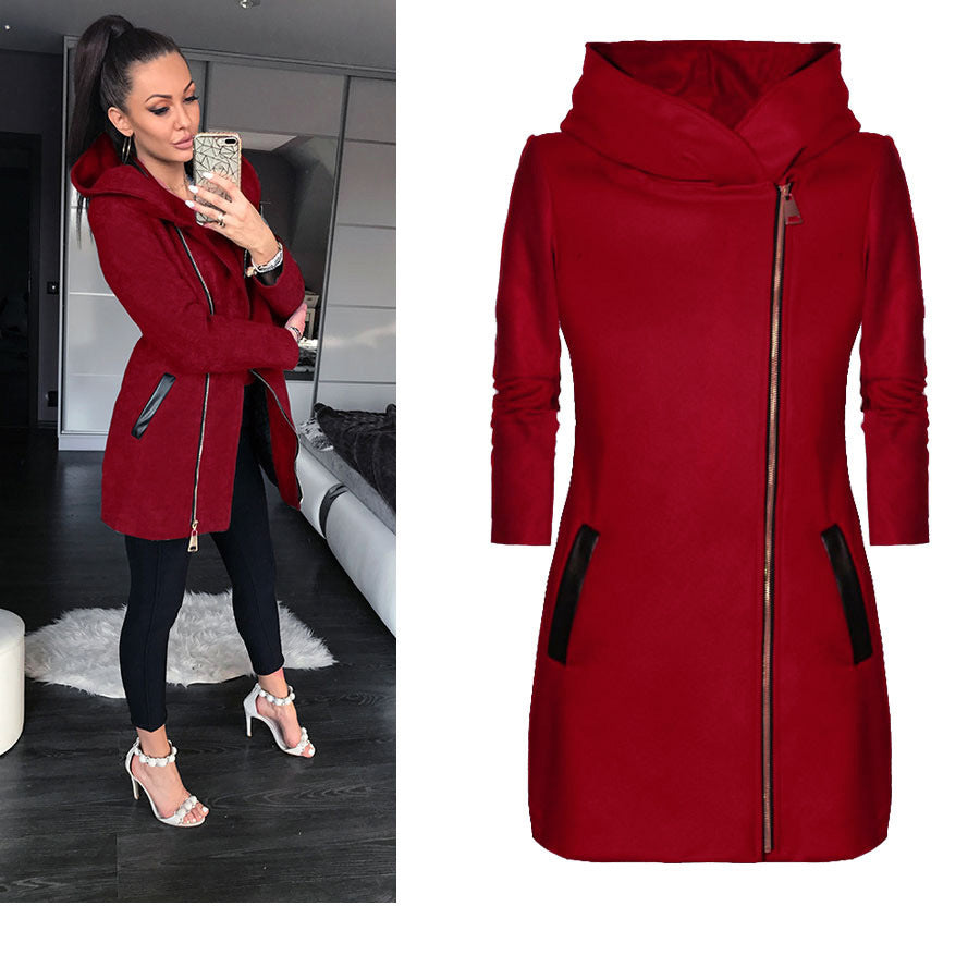 Women's Side Zipper Coat, 3 Colors, S to XL, image 7 of 17