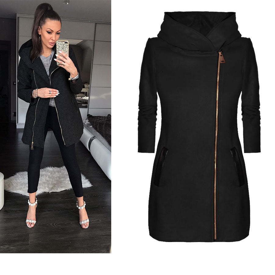 Women's Side Zipper Coat, 3 Colors, S to XL, image 6 of 17