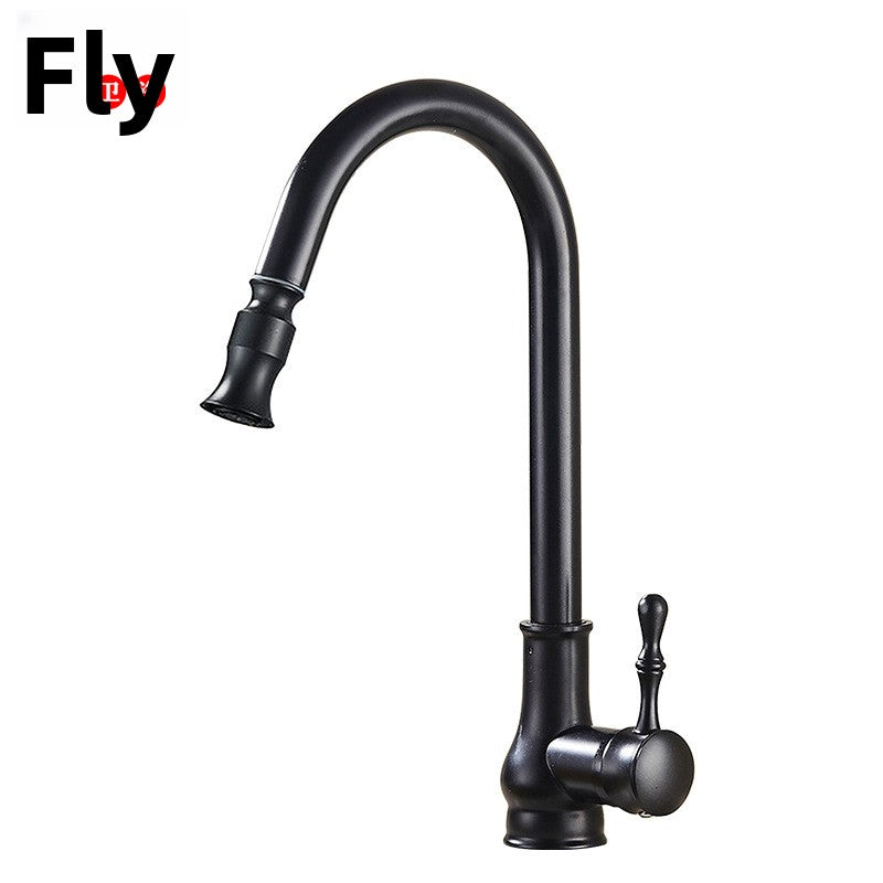 European-Style Pull Faucet in Antique, Gold, Black and Electroplated, image 5 of 16