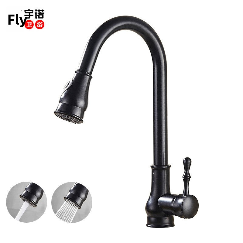 European-Style Pull Faucet in Antique, Gold, Black and Electroplated, image 6 of 16