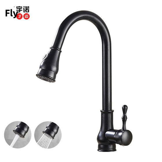 European-Style Pull Faucet in Antique, Gold, Black and Electroplated, image 6 of 16