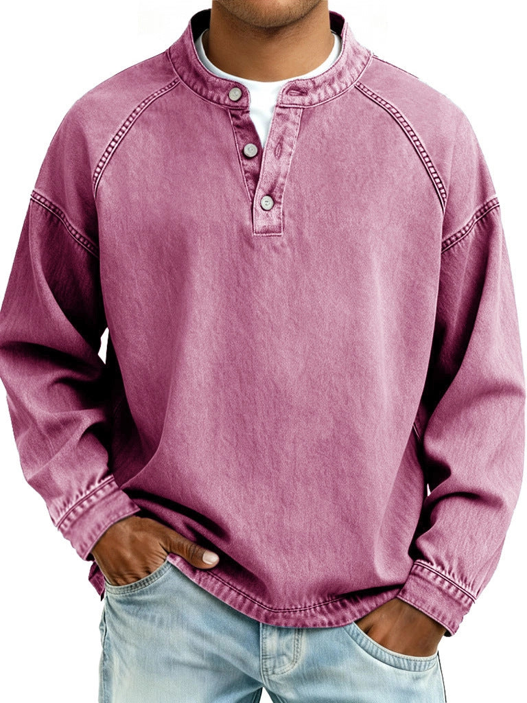 Henry Collar Casual Shirt, 10 Colors, S to 4XL, image 6 of 75