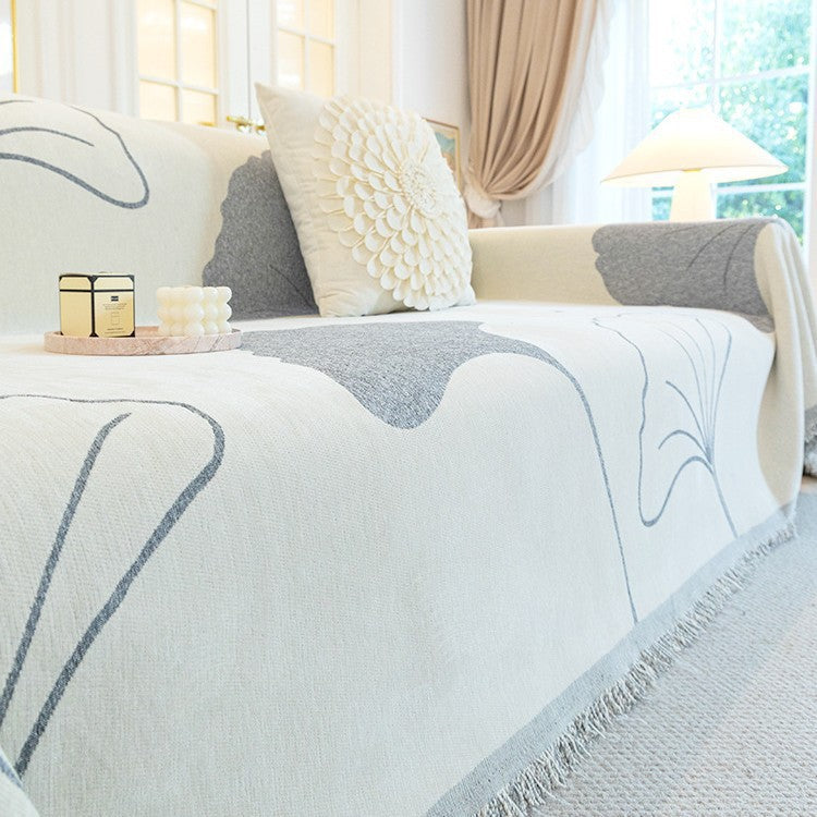 Ginkgo Leaf Non-Slip Sofa Cover Towel, 5 Colors, 10 Sizes, image 6 of 55