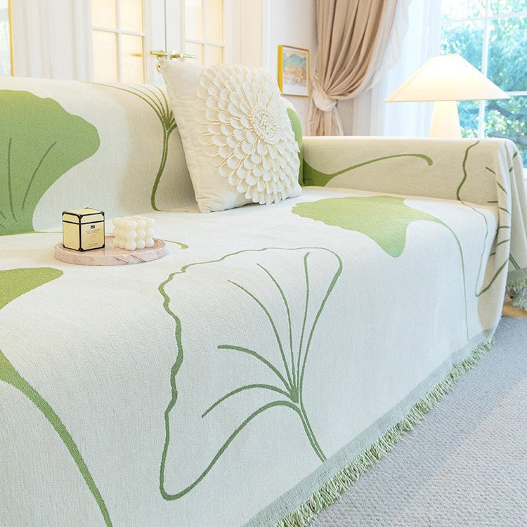 Ginkgo Leaf Non-Slip Sofa Cover Towel, 5 Colors, 10 Sizes, image 8 of 55