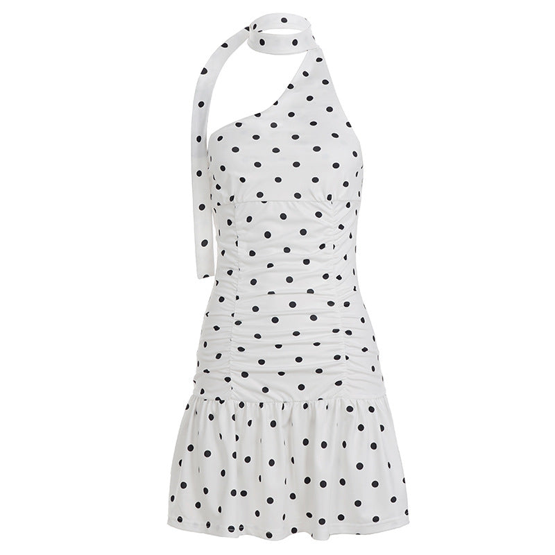 Polo Dot Print A-Line Skirt, White, S to L, image 6 of 8