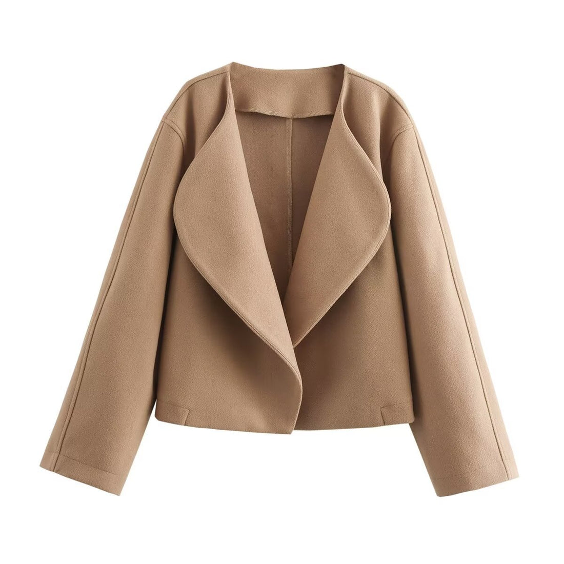 Women's oversized shawl collar wool wrap coat, photo 8