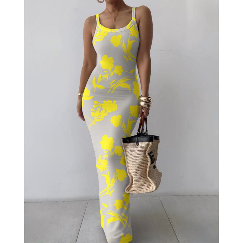Slim-fit sleeveless maxi dress with spaghetti straps, photo 3