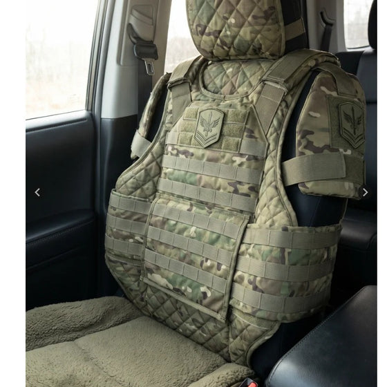 Car Seat Cover in Army Green, Khaki and Camouflage Black, image 4 of 8