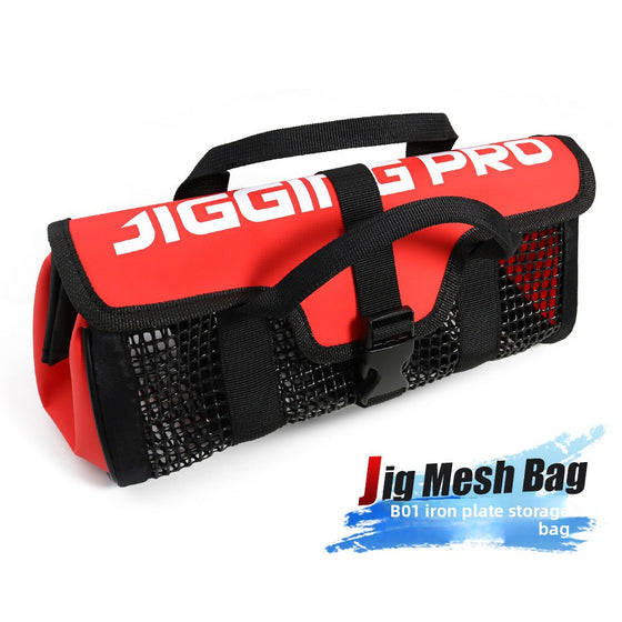 Large mesh fishing bag in red, size small