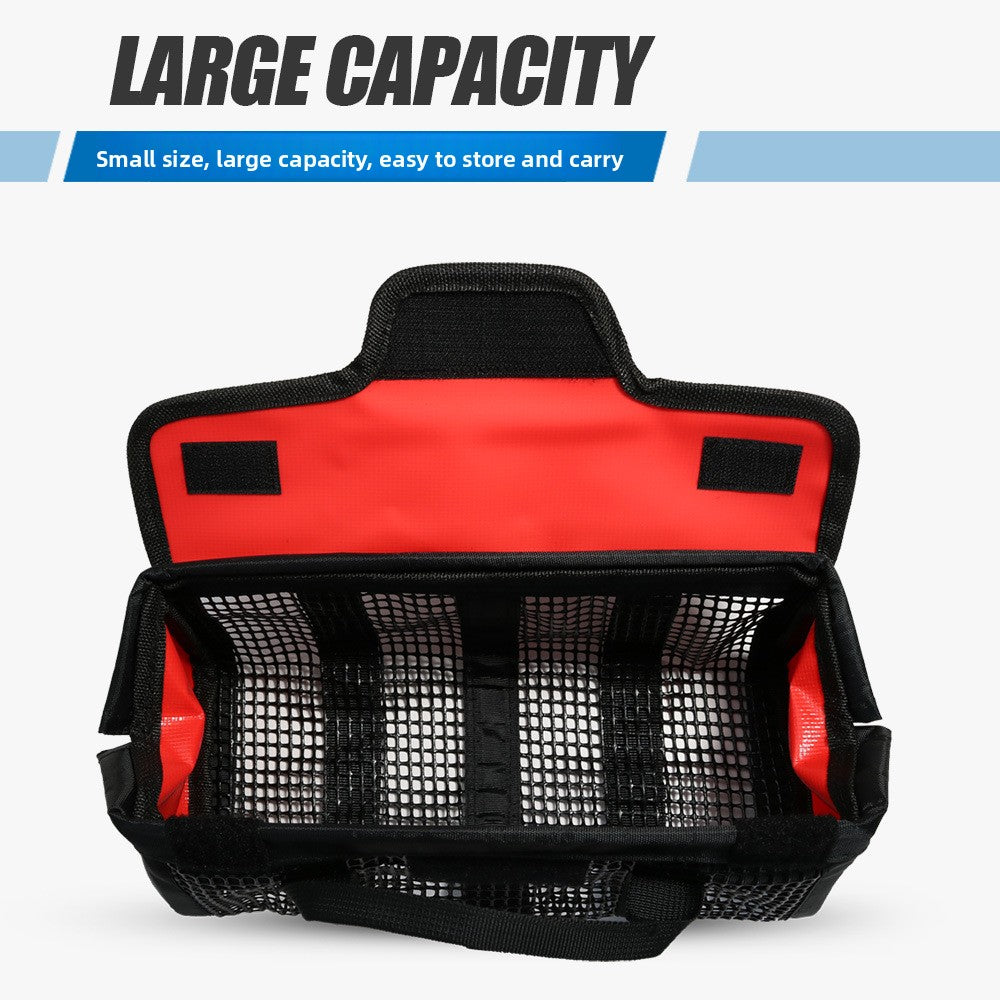 Mesh fishing bag front view