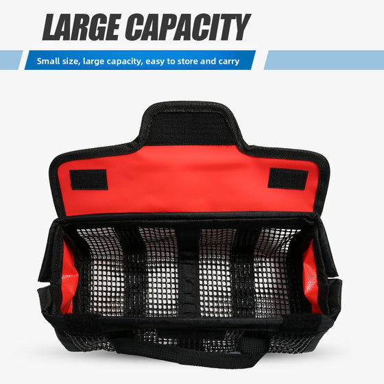 Mesh fishing bag front view