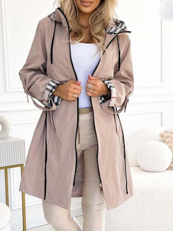 Hooded Check Casual Coat in 6 Colors, image 3 of 47