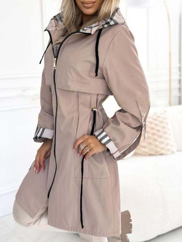 Hooded Check Casual Coat in 6 Colors, image 5 of 47