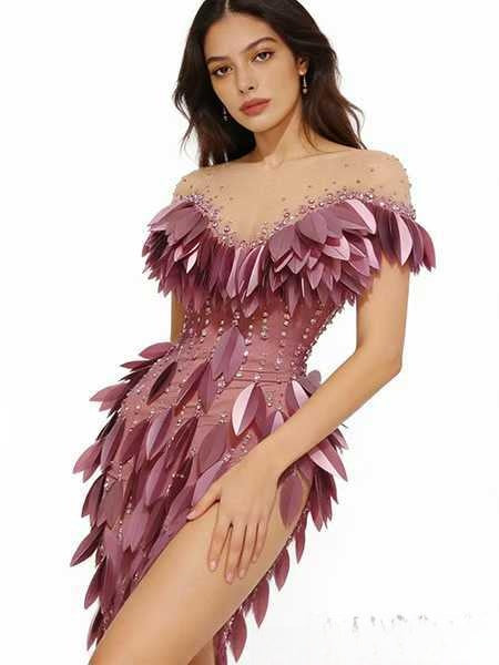 Blade Bright Diamond Tight Waist Dress in Grape Purple, image 2 of 9