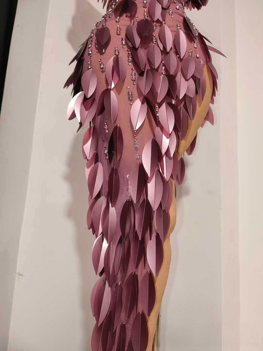 Blade Bright Diamond Tight Waist Dress in Grape Purple, image 5 of 9