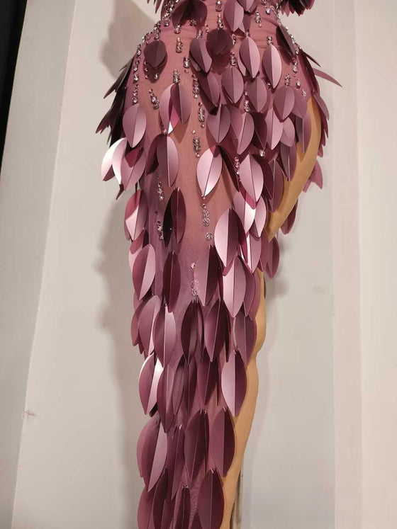 Blade Bright Diamond Tight Waist Dress in Grape Purple, image 5 of 9
